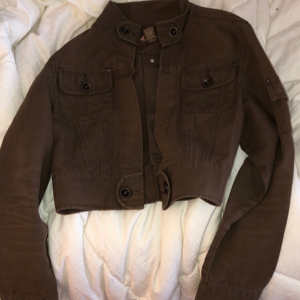 Brown Vintage Cropped Jacket